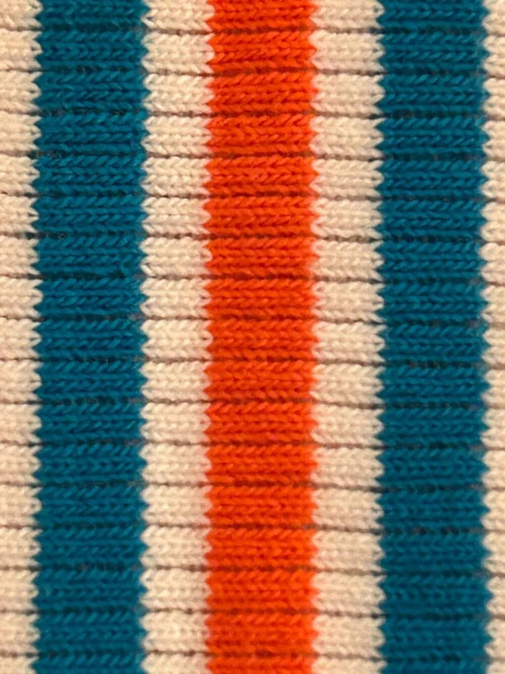 Vintage Fabric Yardage Doubleknit Blue Orange White